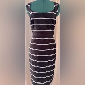 Ann Taylor. NWOT. Navy, Blue, and White Striped Dress
